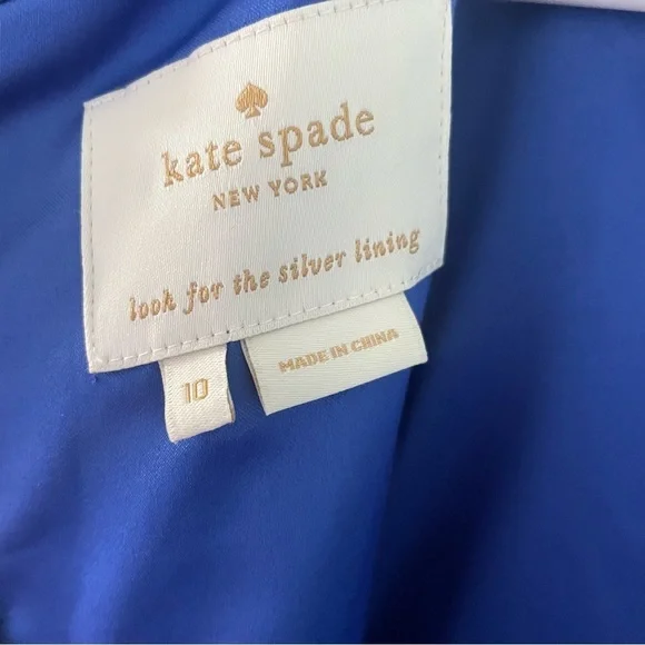 KATE SPADE NEW YORK Guipure Lace A-Line Mini Dress Cap-Sleeve Blue Women's 10 - Picture 10 of 13